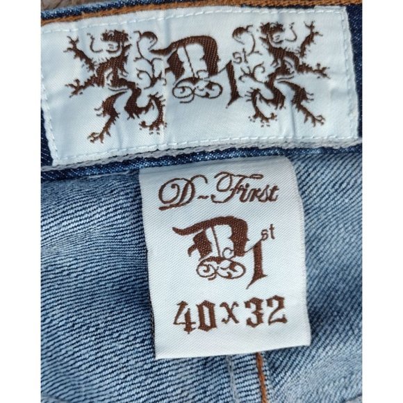 D-1st‎ Genderless Straight Leg Blue Jeans 40x32 - Picture 7 of 9